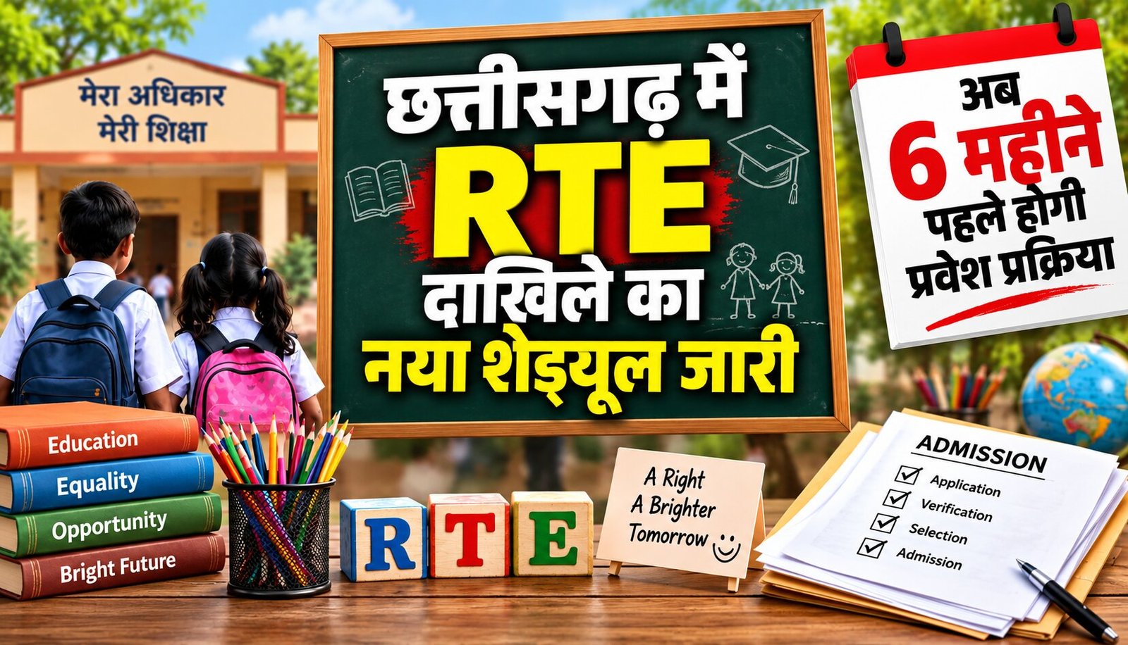 छत्तीसगढ़ में RTE दाखिले का नया शेड्यूल जारी, 6 महीने पहले होगी प्रवेश प्रक्रिया